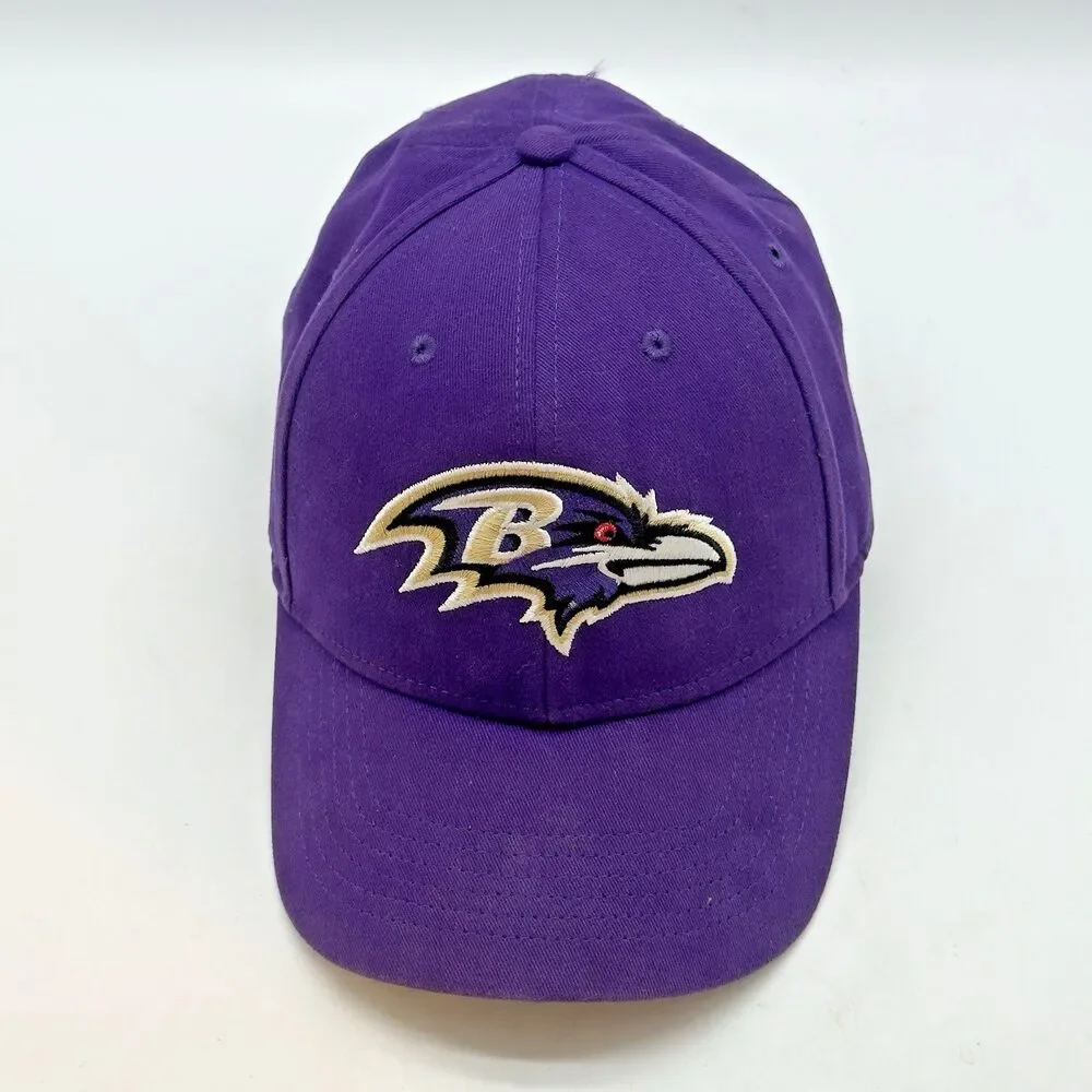 Baltimore Ravens NFL Baseball Cap Team Apparel Embroidered Logo Purple Strapback